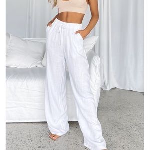 NWT white linen pants